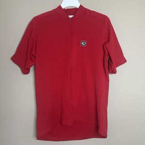 Pearl Izumi Solid Red Cycling Top Men XL Short Sleeve 3 Back Pockets 3/4 Zip